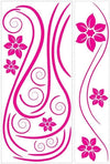 Hot Pink Swirl Mini Mural Appliques - all4wallswall-paper