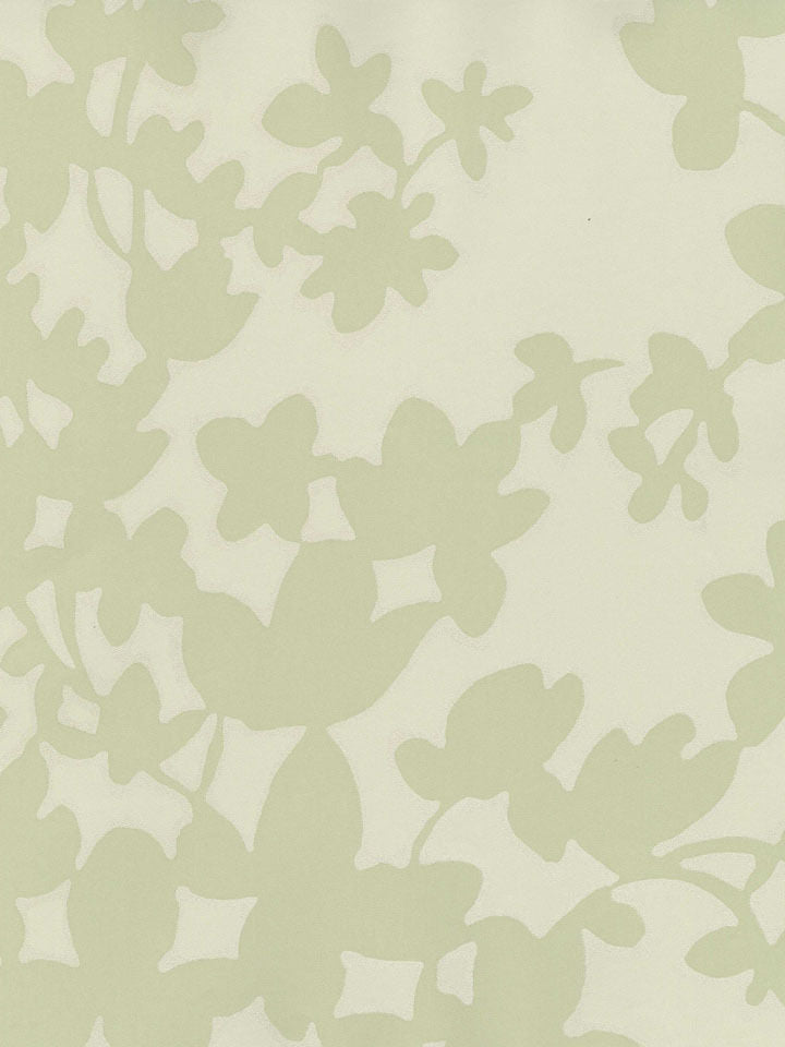 Two Tone Green Silhouette of Branches & Leaves Wallpaper - all4wallswall-paper