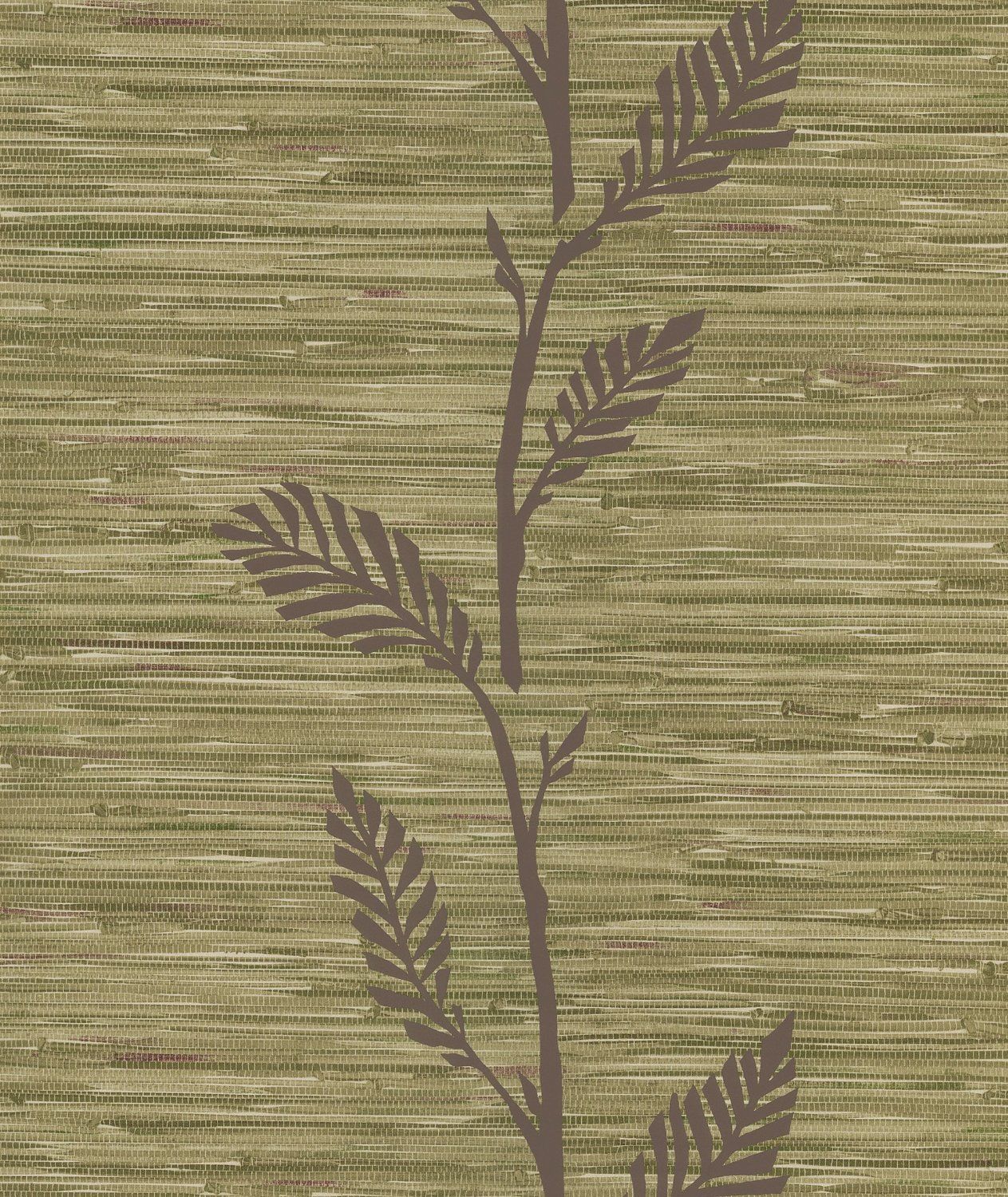 Faux Plum and Beige Grasscloth with Plum Leaf - Vine Overlay Wallpaper - all4wallswall-paper