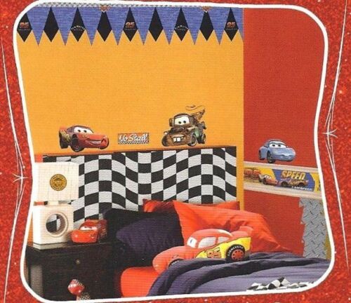 Pixar Cars Laser Cut Pennant Prepasted Wallpaper Border - all4wallswall-paper