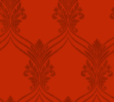 Red on Red Chandelier Swag Damask Wallpaper