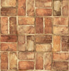Terra Cotta Brick In Check Pattern Wallpaper - all4wallswall-paper