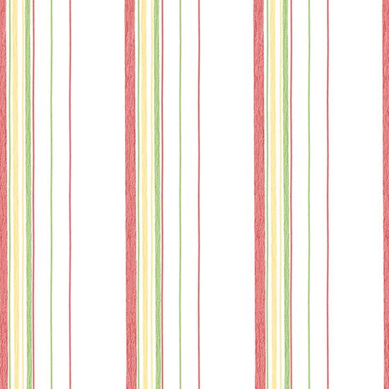 Multi-Width Citrus Stripes on Soft White Wallpaper - all4wallswall-paper