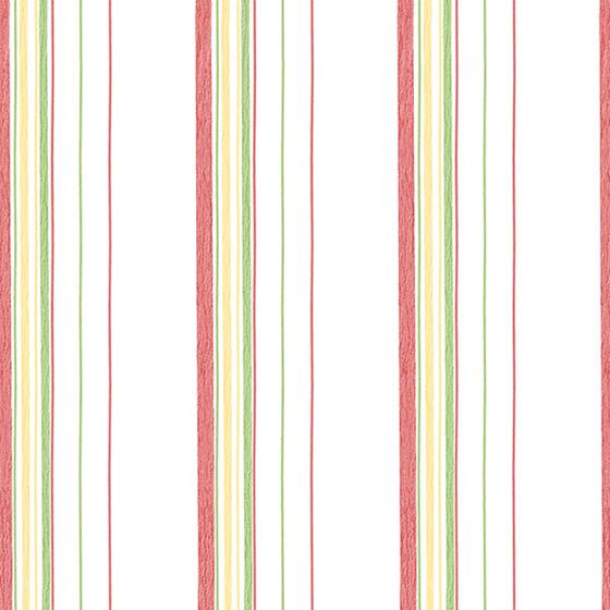 Multi-Width Citrus Stripes on Soft White Wallpaper - all4wallswall-paper