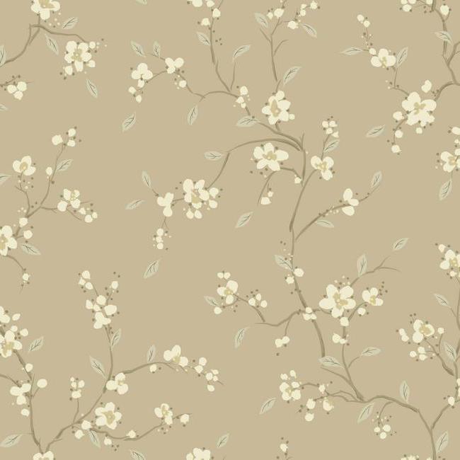 Ronald Redding Contemporary Floral w- Silver Leaf 27" Unpasted Wallpaper - all4wallswall-paper