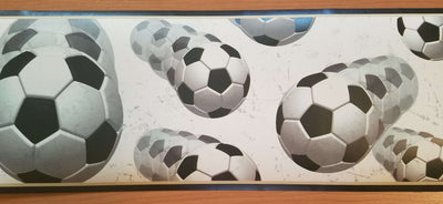 Soccer Balls In Motion Easy Walls Wallpaper Border - all4wallswall-paper