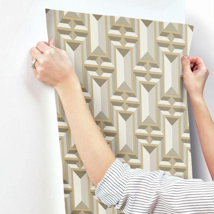 Ashford House Gold Facet Metallic Formal on Sure Strip Wallpaper