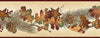 Fall / Autumn Leaves & Pinecones Lodge Brown Edge Wallpaper Border