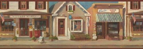 Small Town Main Street Store Fronts Wallpaper Border