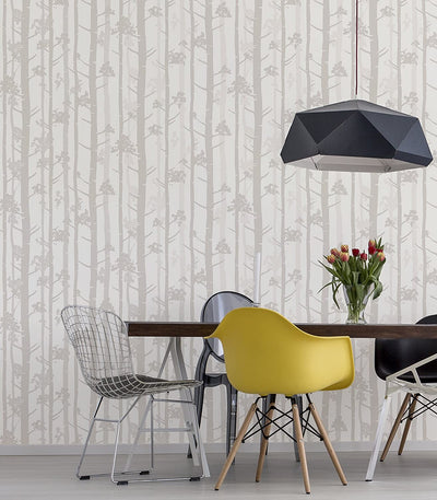Contemporary Tree with Sheen Paste the Wall Wallpaper - all4wallswall-paper