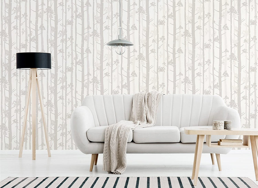 Contemporary Tree with Sheen Paste the Wall Wallpaper - all4wallswall-paper