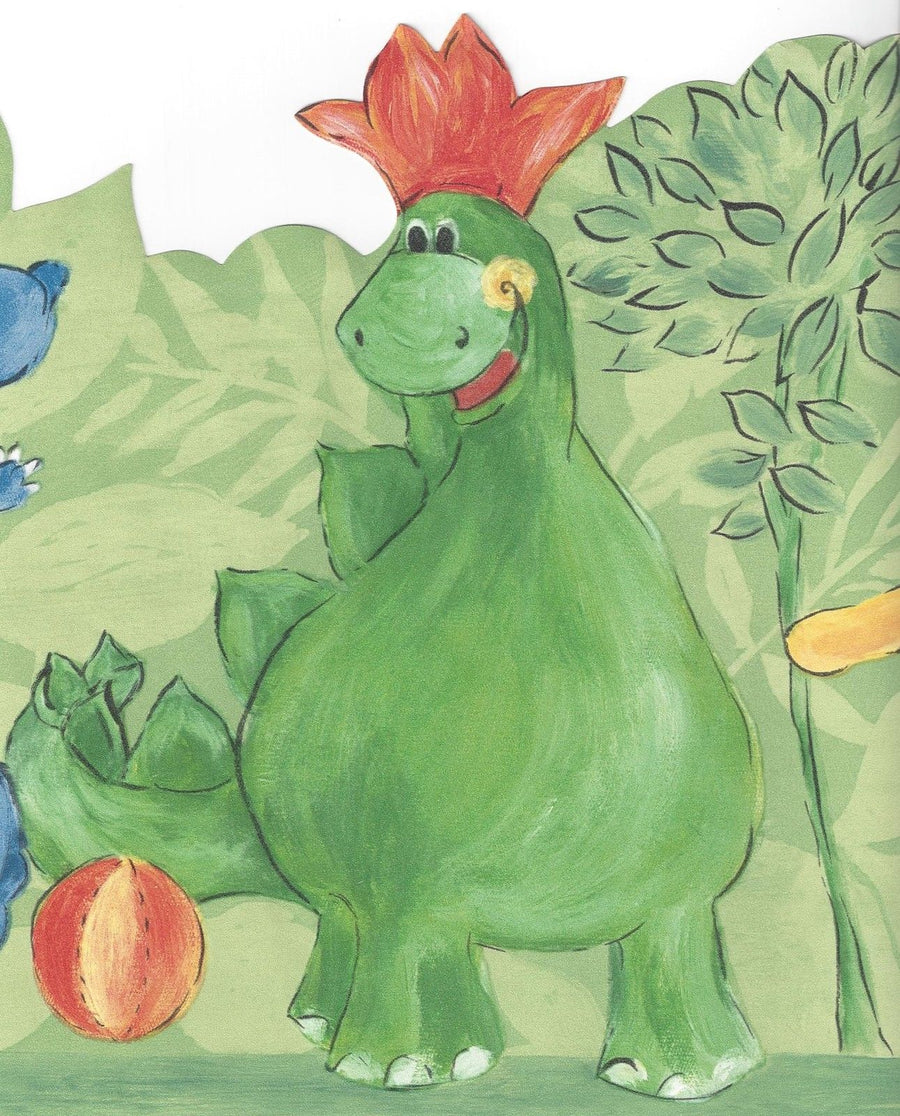 Fun & Colorful Laser Cut Dinosaur Wallpaper Border - all4wallswall-paper