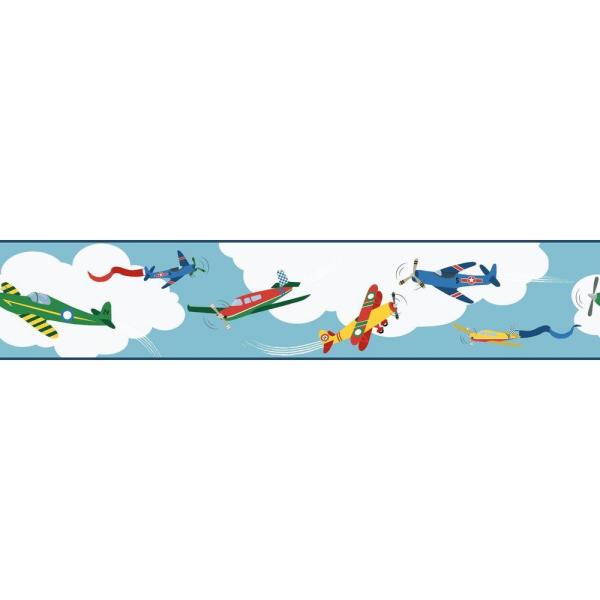 Airplanes / Planes in the White Clouds on Sure Strip Wallpaper Border - all4wallswall-paper