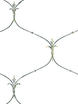 Fleur De Lis Curved Wire on White Ashford House Wallpaper